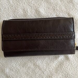 Hidesign brown wallet.